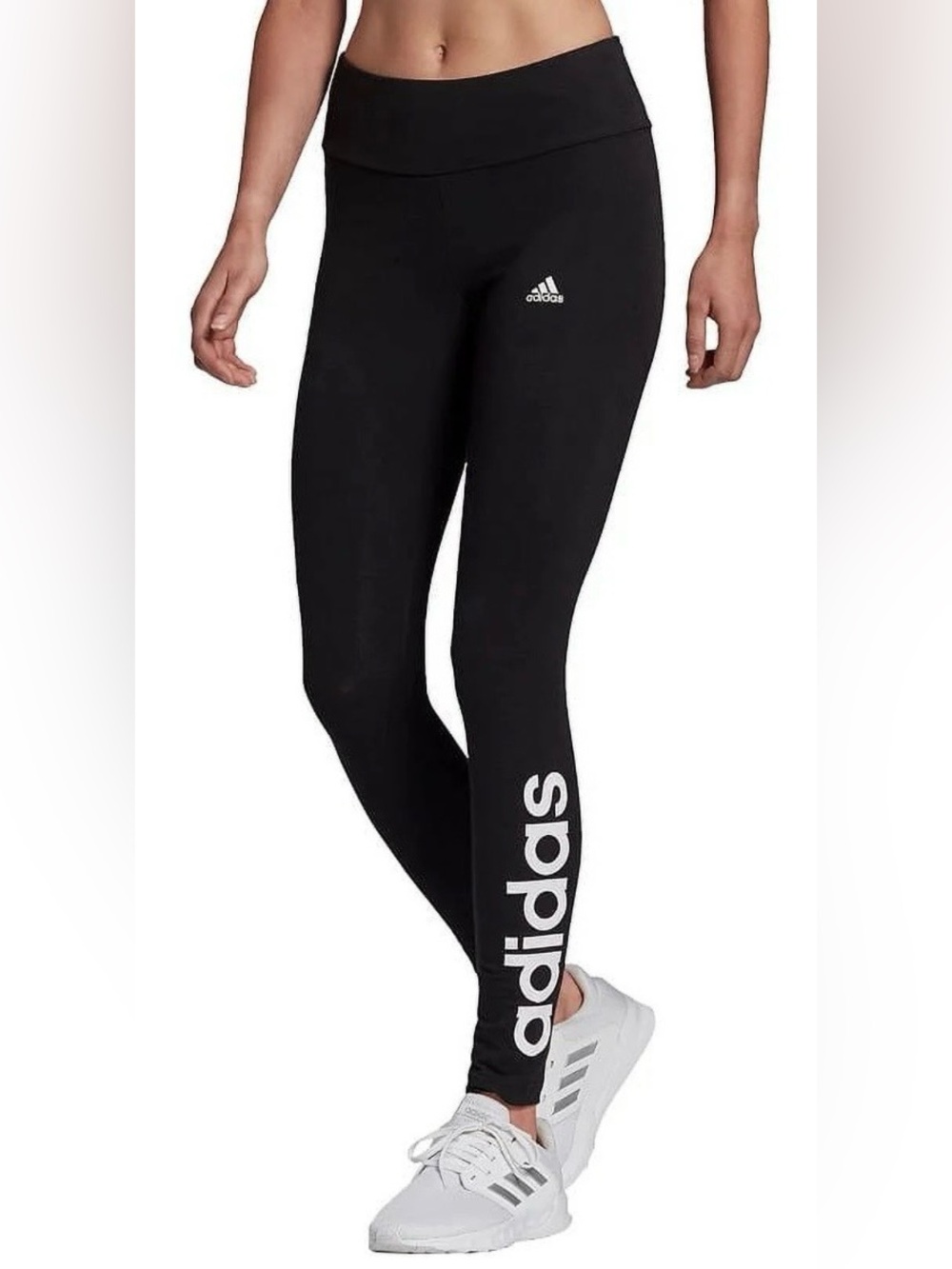 Adidas Essential Linear Logo Black High Waisted Leggings